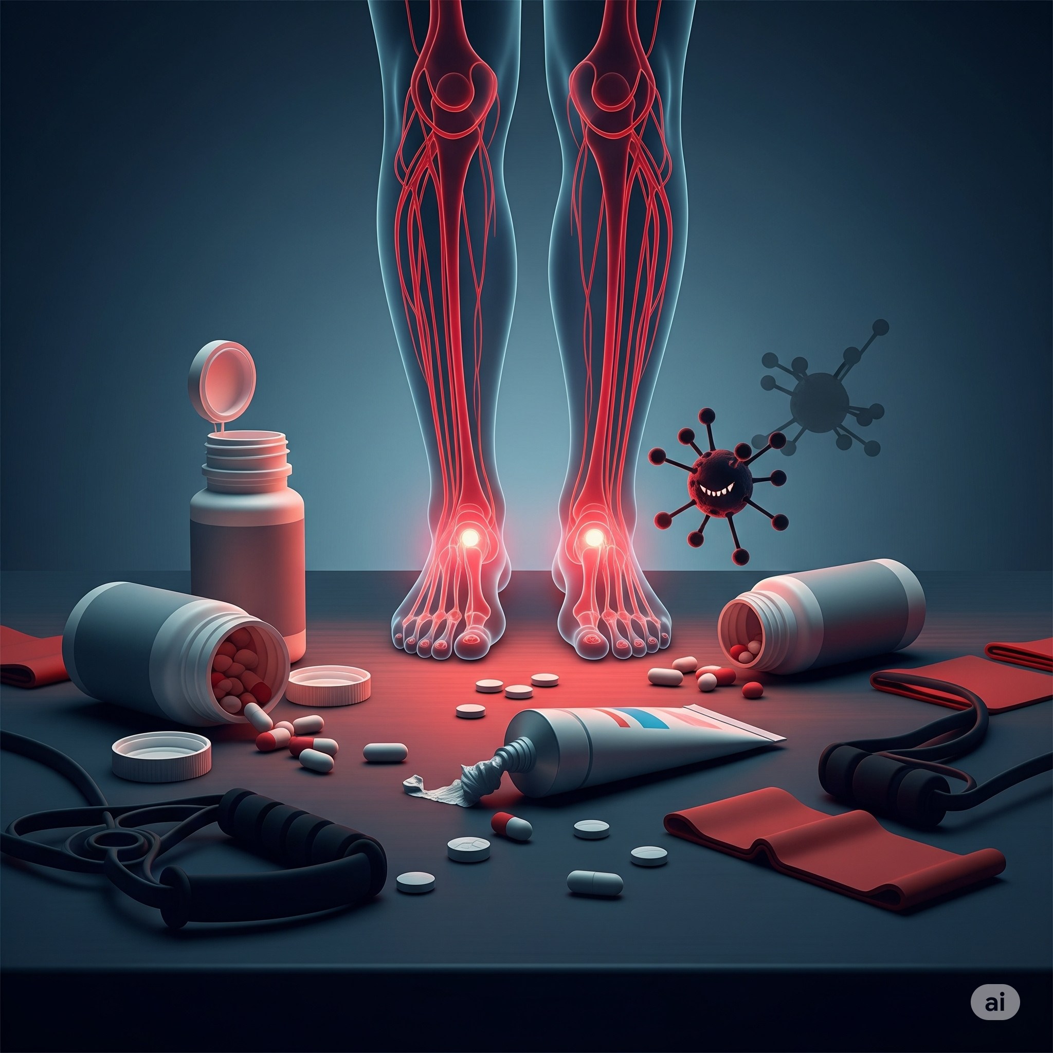 Homem sofrendo com dor de neuropatia à noite